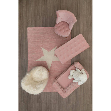 Pink and White Star Rug