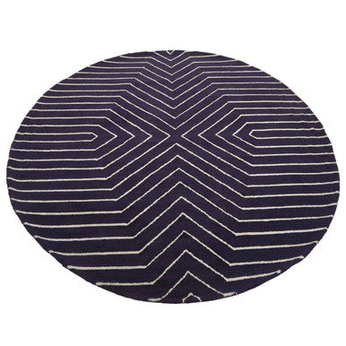 Bosie Moyo Blue And White Round Rug