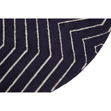 Bosie Moyo Blue And White Round Rug