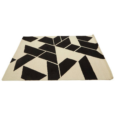 Bosie Milana Small Black and White Geometric Rug