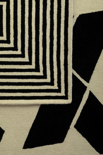 Bosie Milana Large Black and White Geometric Rug