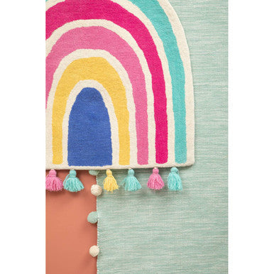 Kids Rainbow Rug With Tassels