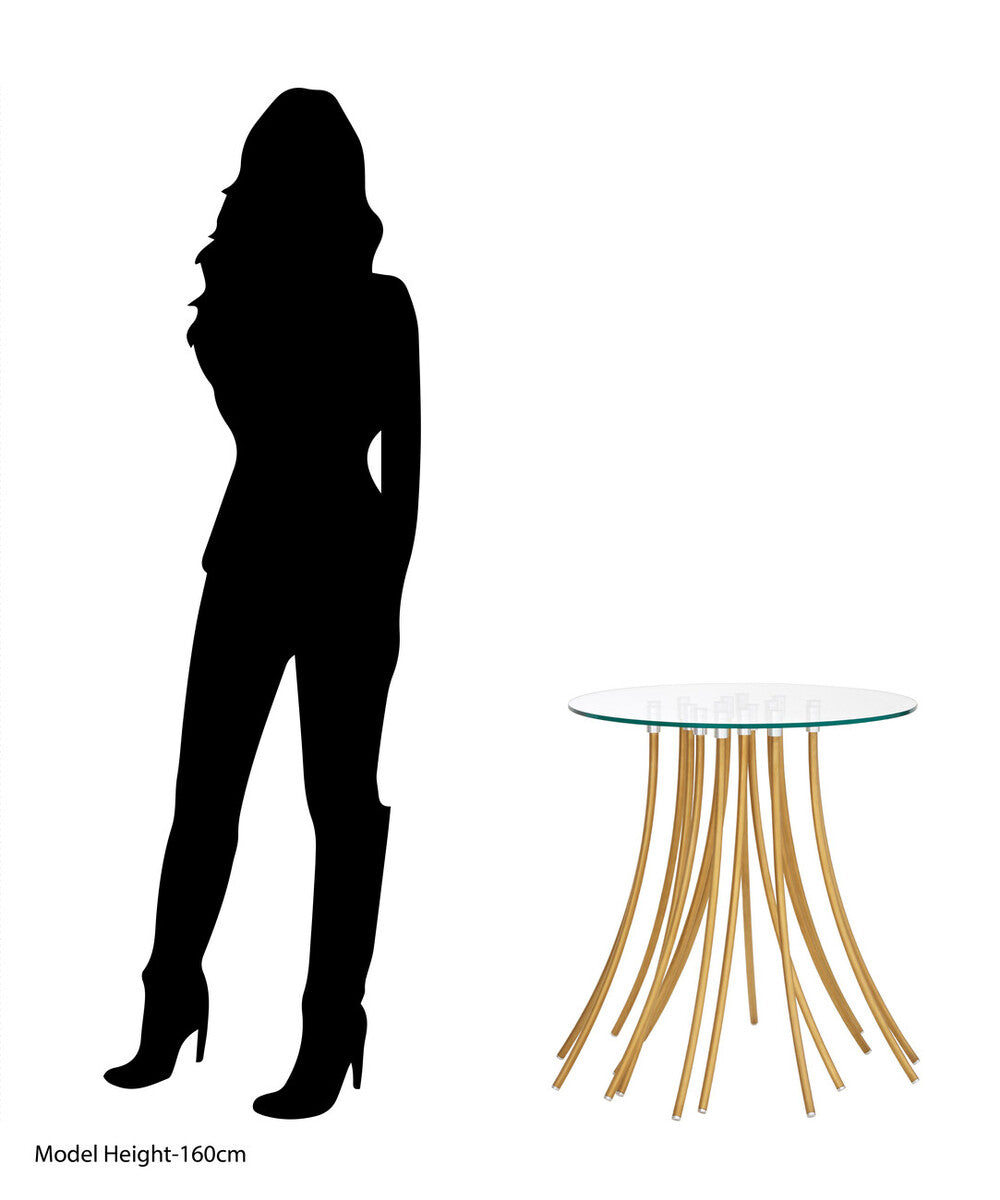 Kensington Townhouse Glass Top and Gold Base Side Table