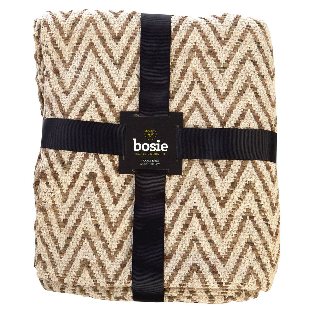 Bosie Chevron Beige Woven Throw