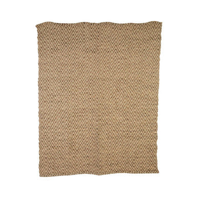 Beige woven rug on a white background
