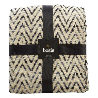 Bosie Grey Woven Chevron Throw