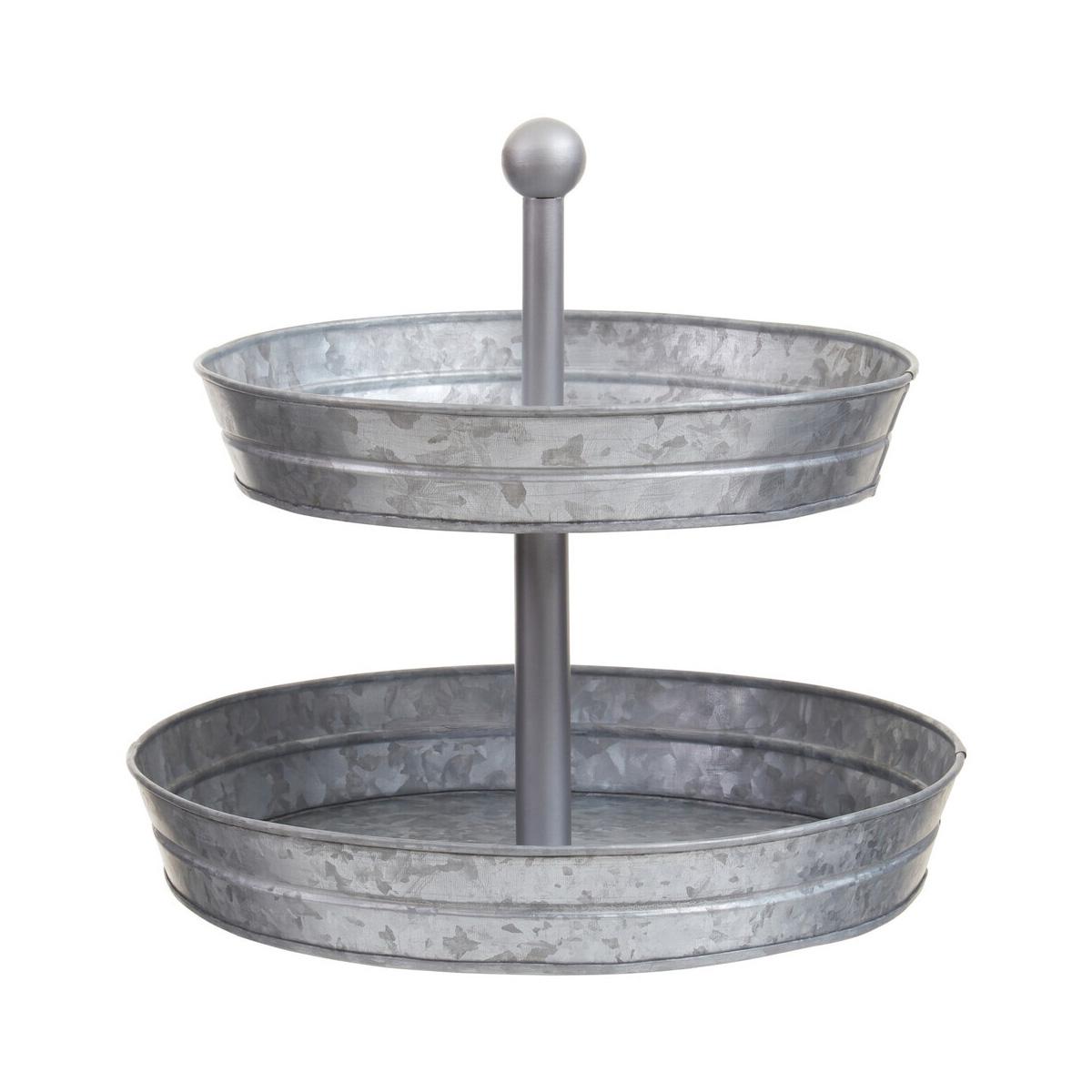 Drummond Two Tier Galvanised Steel Cake Stand