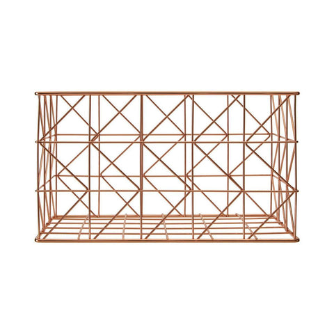 Vertex Copper Finish Zigzag Wire Basket