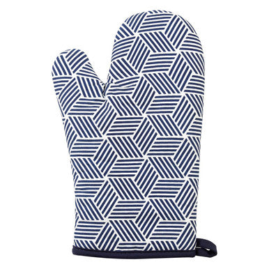 Modern Retro White Blue Single Oven Glove - image 4