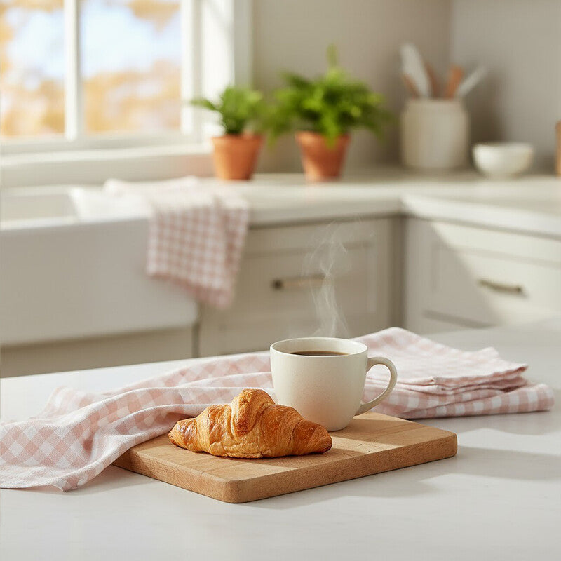 Set of Three Amber and White Tea Towels | Doro