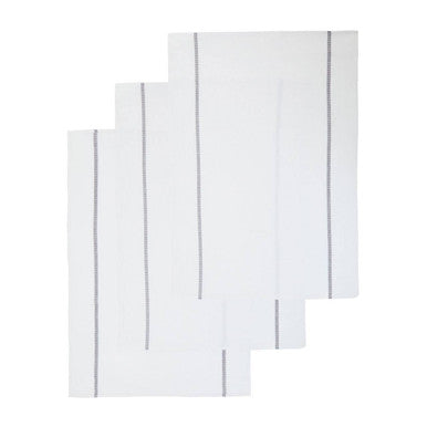 Doro Set Of Three Waffle White And Grey Violet Tea Towels