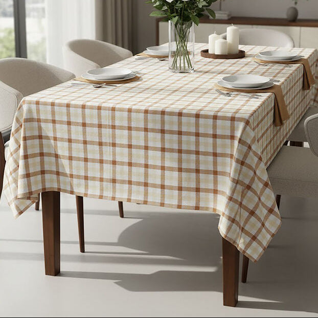 Thread and Loom Terracotta Gingham Tablecloth