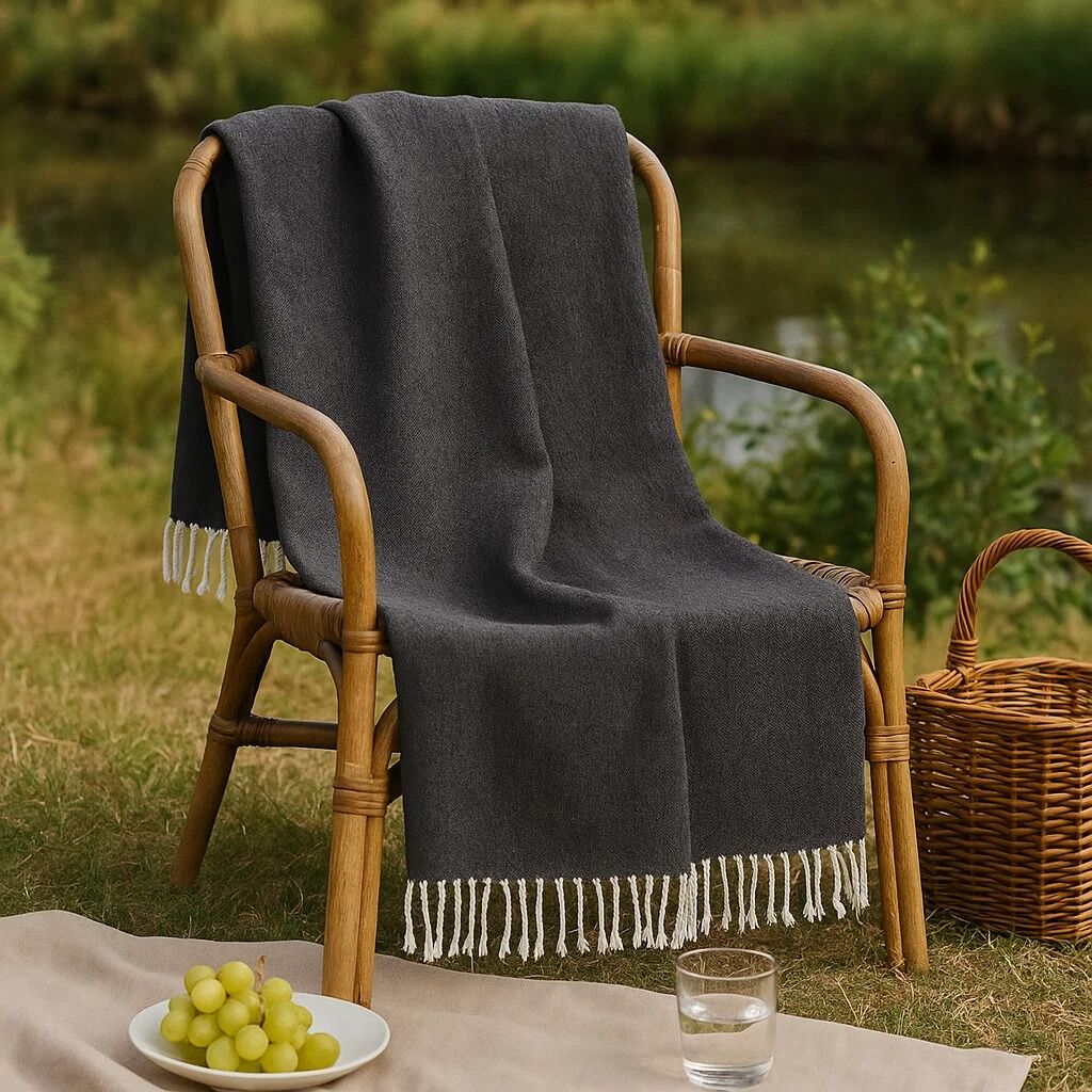 Thread and Loom Black Hammam Towel