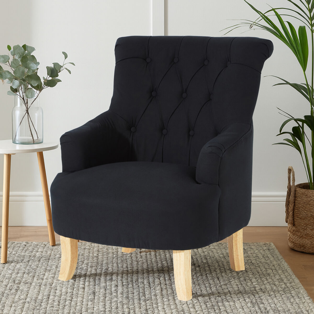 Hampstead Black Cotton Armchair - image 1