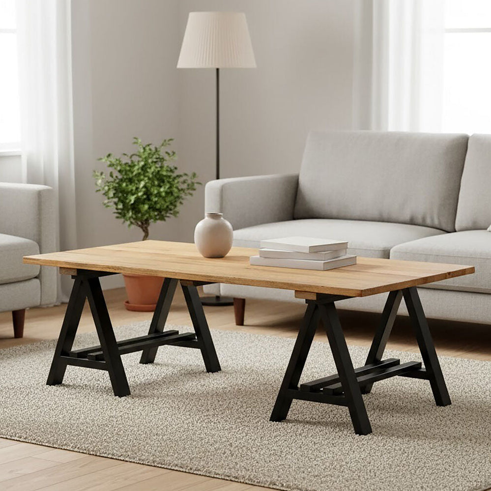 Hampstead Pine Wood And Iron Coffee Table - image 1