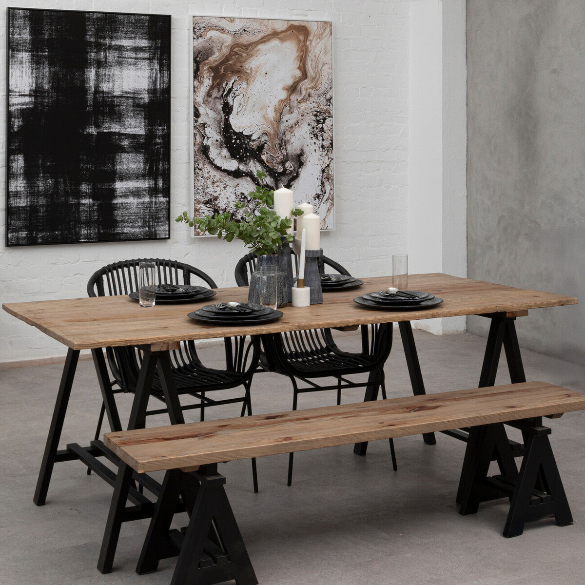 Hampstead Pine Wood And Iron Console Table - image 1