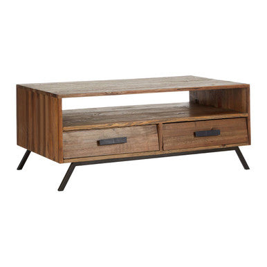Brooklyn Fir Wood Coffee Table with Drawers - image 2
