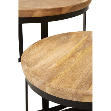 Boho Set Of Two Mango Wood Nesting Tables