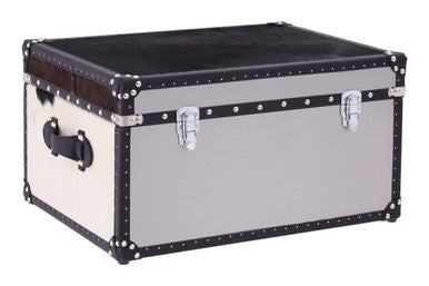 Kensington Townhouse Black And White Genuine Cowhide Storage Trunk - Image 4