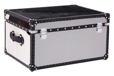 Kensington Townhouse Black And White Genuine Cowhide Storage Trunk - Image 5