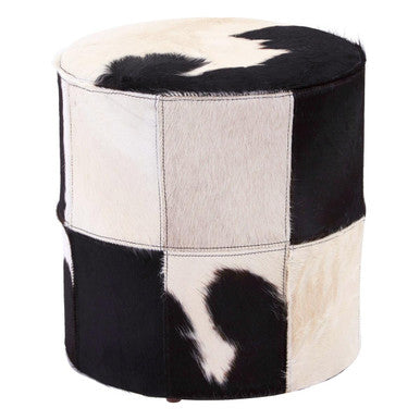 Kensington Townhouse Cowhide Hair on Leather Stool - Image 2