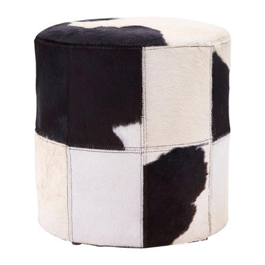 Kensington Townhouse Cowhide Hair on Leather Stool - Image 4