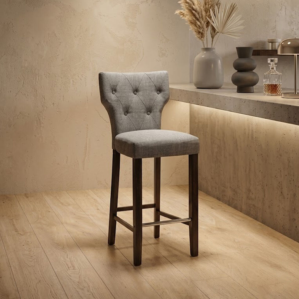 Decatour Grey Bar Stool