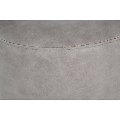 Dalston Ash Grey Faux Leather Pouffe