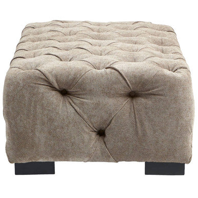 Fenton Natural Fabric Tufted Rectangular Footstool - Image 5