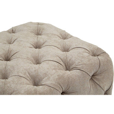 Fenton Natural Fabric Tufted Rectangular Footstool