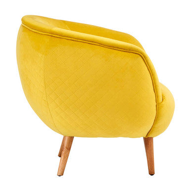 Oscar Yellow Fabric Curved Lounge Chair