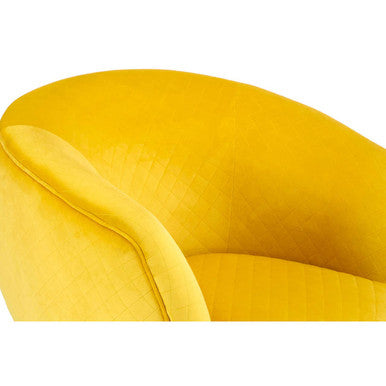 Oscar Yellow Fabric Curved Lounge Chair