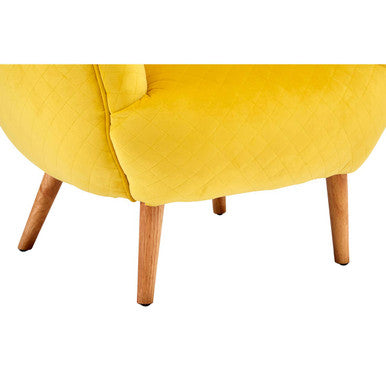 Oscar Yellow Fabric Curved Lounge Chair