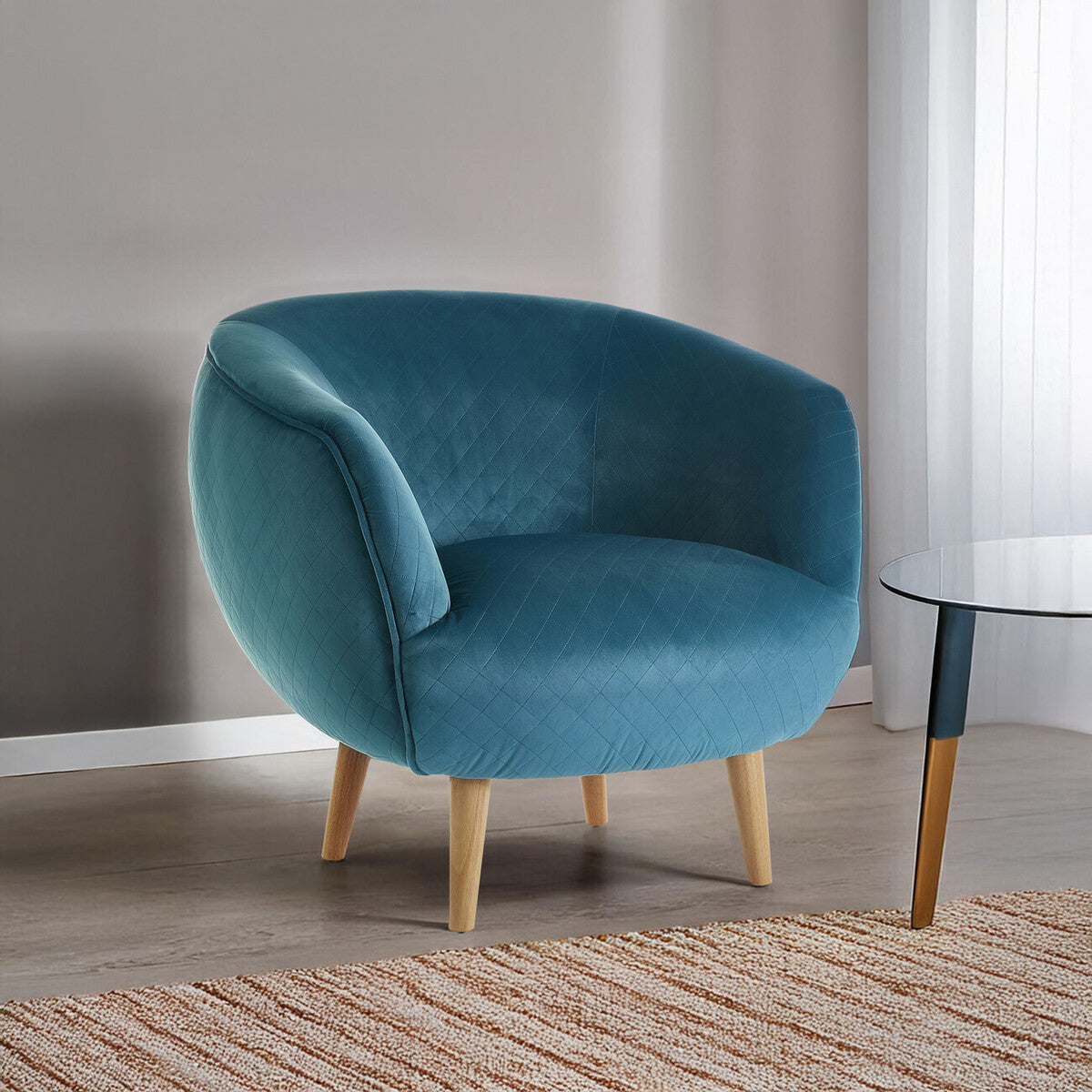Oscar Teal Fabric Chair