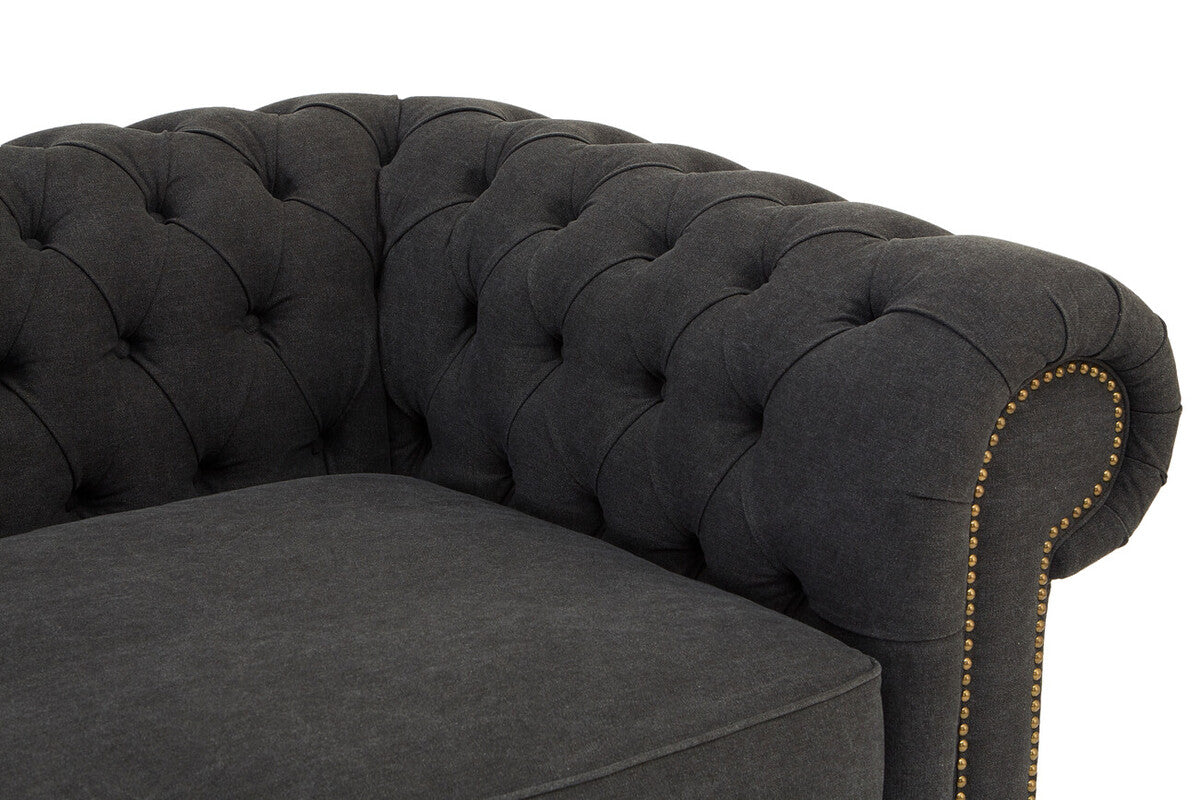Lincoln 3 Seater Charcoal Fabric Sofa