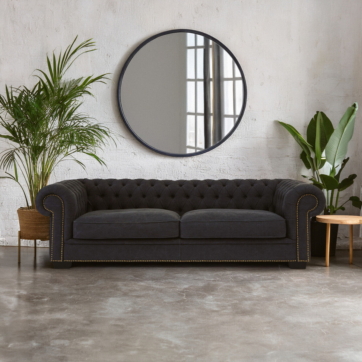 Lincoln 3 Seater Charcoal Fabric Sofa