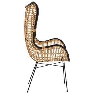 Java Natural Rattan Wingback Chair