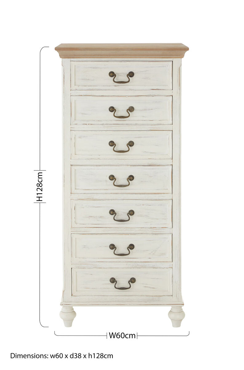 Hendra Antique Style Chest of 7 Drawers