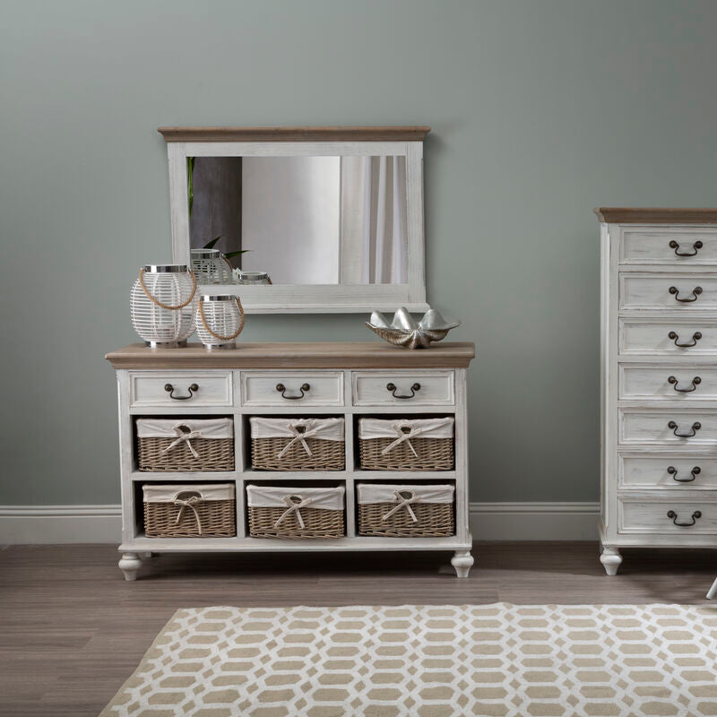 Hendra Storage Cabinet With 6 Willow Baskets