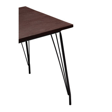 Black Metal Legs and Elm Wood Top Dining Table, District