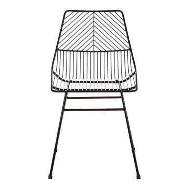 Black wire chair on a white background