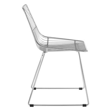 District Chrome Metal Wire Tapered Legs Chair - Image 6