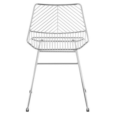 District Chrome Metal Wire Tapered Legs Chair