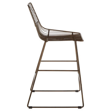 District Bronze Metal Wire Tapered Bar Chair