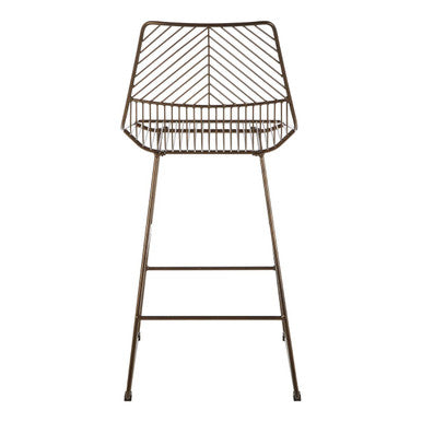 District Bronze Metal Wire Tapered Bar Chair