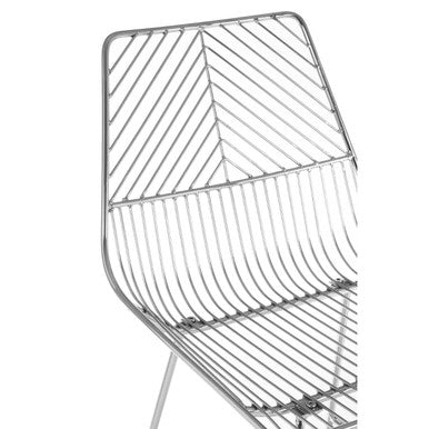 District Chrome Metal Wire Tapered Bar Chair
