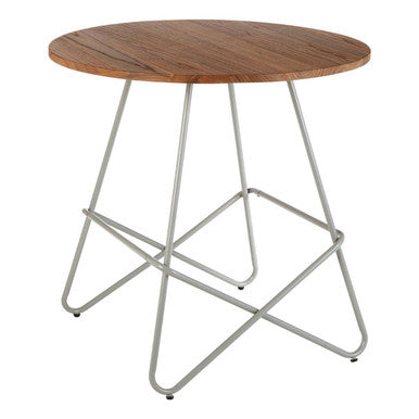 Grey Metal Legs and Natural Elm Wood Top Round Dining Table, District