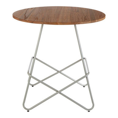 Grey Metal Legs and Natural Elm Wood Top Round Dining Table, District