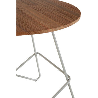 Grey Metal Legs and Natural Elm Wood Top Round Dining Table, District