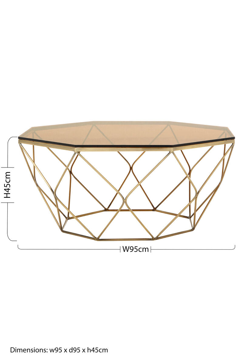 Allure Brushed Bronze Tapered Coffee Table